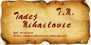 Tadej Mihailović vizit kartica